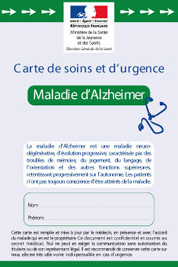 Guide maisons de retraite seniors et personnes agées : La Carte Alzheimer : Explications